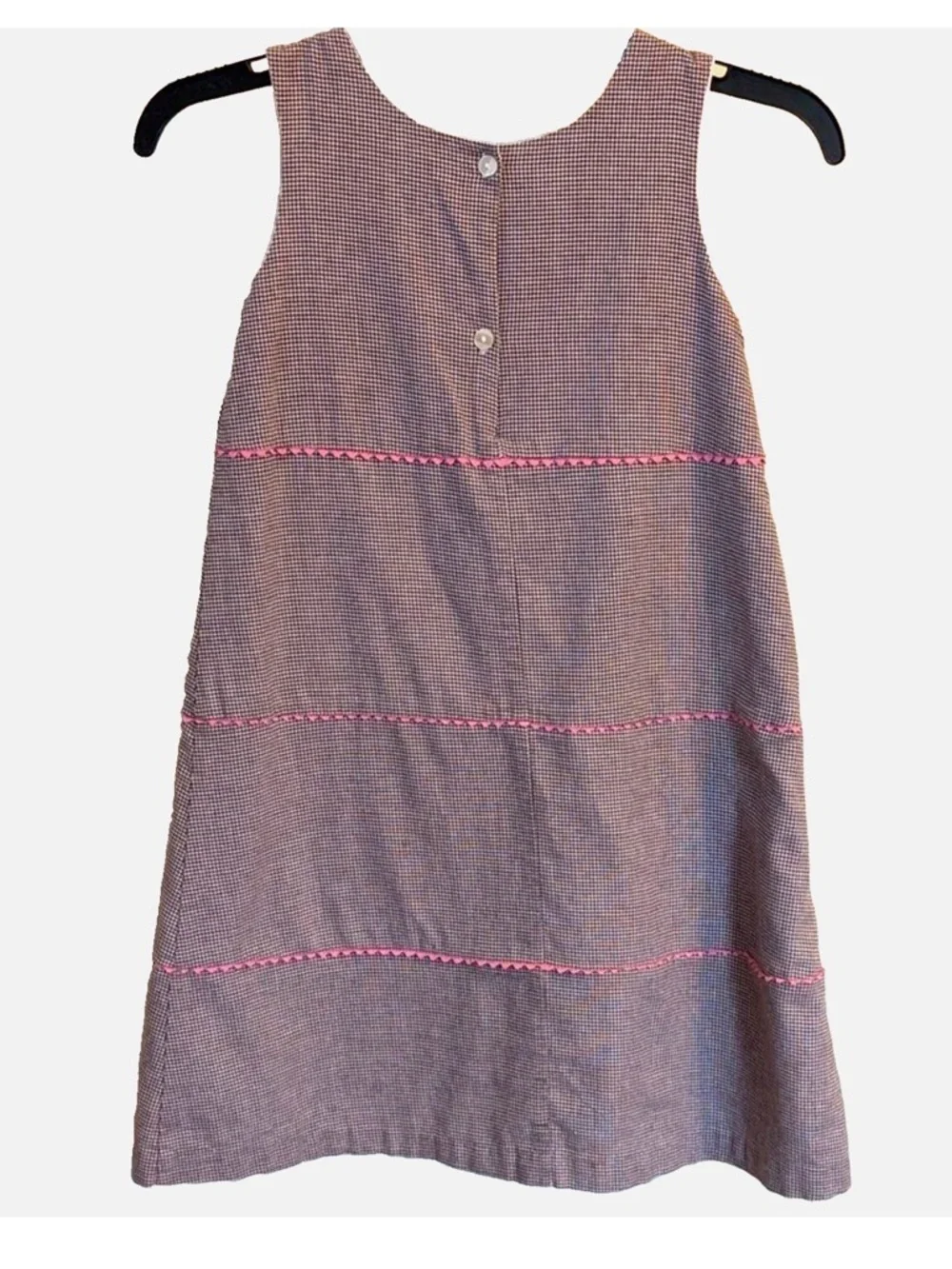 Claire & Charlie Girls 6X Boutique Dress Brown Pink Houndstooth Back To School
